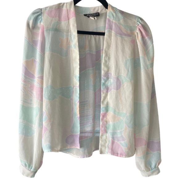 Vintage 70s Patty Woodard Floral 2 Piece Set - Tank Top and Cardigan Size Small - Picture 6 of 9